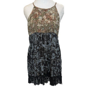 Gimmicks by BKE Floral Burnout Velvet Mini‎ Dress Size XS Lace Tiered Fairy Y2K